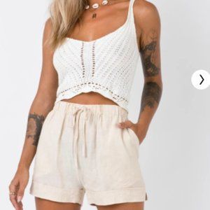 Serafina Linen Blend Shorts Beige